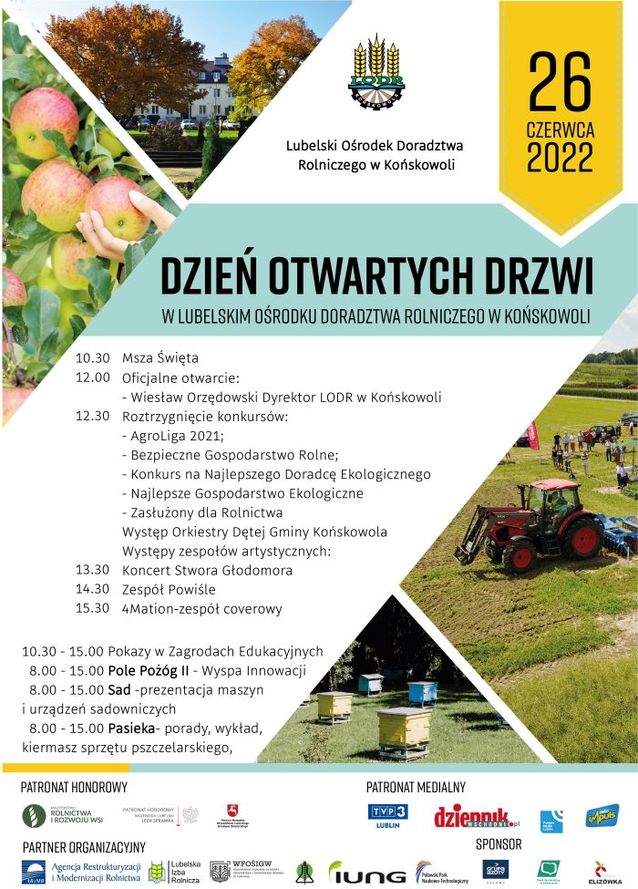 Plakat- Dzień Otwartych Drzwi w Lubelskim Ośrodku Doradztwa Rolniczego w Końskowoli