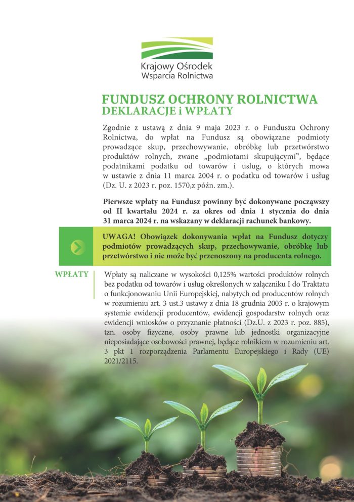 Miniaturka artykułu Wpłaty na Fundusz Ochrony Rolnictwa